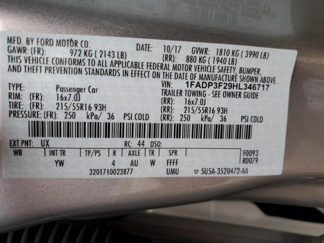 Photo 10 from auction – 2017 FORD FOCUS SE with VIN 1FADP3F29HL346717
