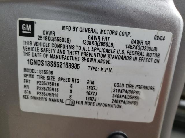 Photo 10 from auction – 2005 CHEVROLET TRAILBLAZE with VIN 1GNDS13S652168985