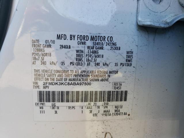 Photo 10 from auction – 2010 FORD EDGE LIMIT with VIN 2FMDK3KC8ABA97500