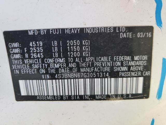 Photo 10 from auction – 2016 SUBARU LEGACY 2.5 with VIN 4S3BNBN67G3051314