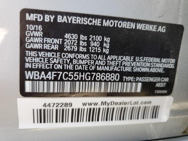 Photo 10 from auction – 2017 BMW 430I GRAN with VIN WBA4F7C55HG786880
