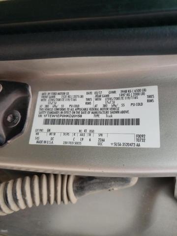 Photo 10 from auction – 2017 FORD F150 SUPER with VIN 1FTEW1EP0HKD20158