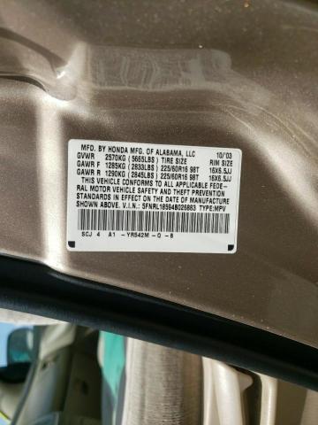 Photo 10 from auction – 2004 HONDA ODYSSEY LX with VIN 5FNRL18594B026883