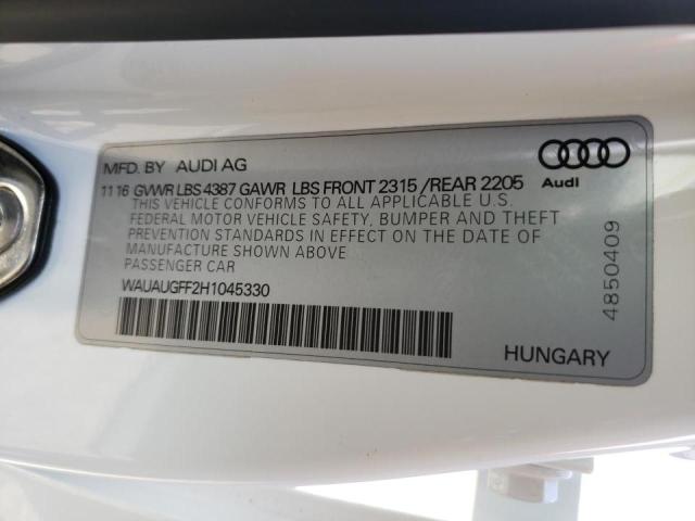 Photo 10 from auction – 2017 AUDI A3 PREMIUM with VIN WAUAUGFF2H1045330