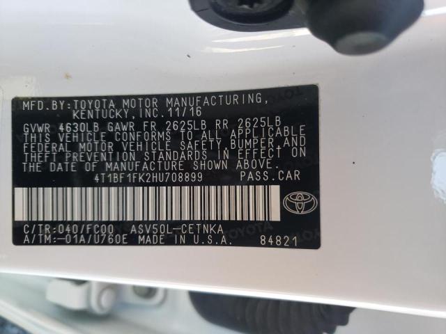 Photo 10 from auction – 2017 TOYOTA CAMRY LE with VIN 4T1BF1FK2HU708899