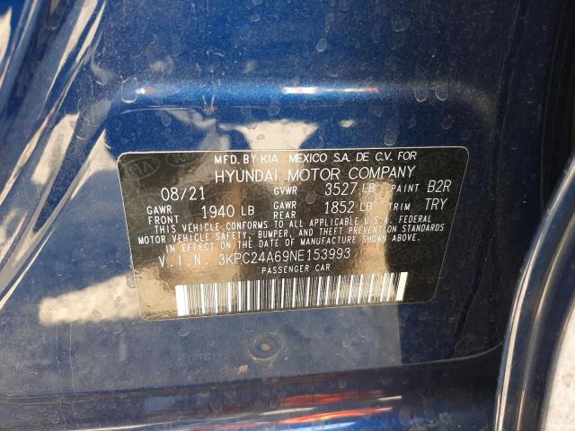 Photo 10 from auction – 2022 HYUNDAI ACCENT SE with VIN 3KPC24A69NE153993