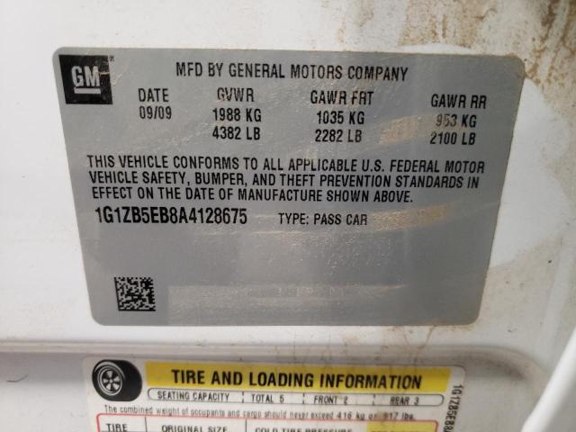 Photo 10 from auction – 2010 CHEVROLET MALIBU LS with VIN 1G1ZB5EB8A4128675
