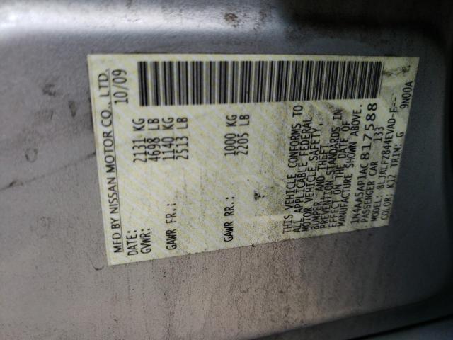 Photo 10 from auction – 2010 NISSAN MAXIMA S with VIN 1N4AA5AP1AC817588
