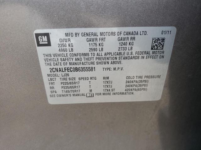 Photo 10 from auction – 2011 CHEVROLET EQUINOX LT with VIN 2CNALFEC0B6355581