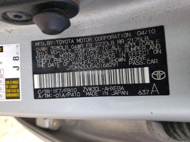 Photo 10 from auction – 2010 TOYOTA PRIUS with VIN JTDKN3DU5A0168291