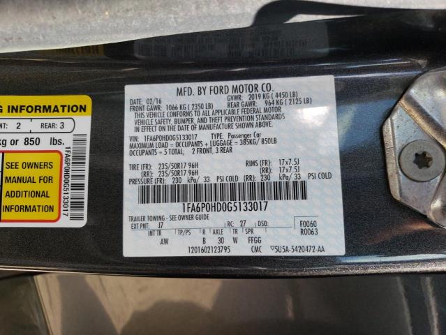 Photo 10 from auction – 2016 FORD FUSION SE with VIN 1FA6P0HD0G5133017