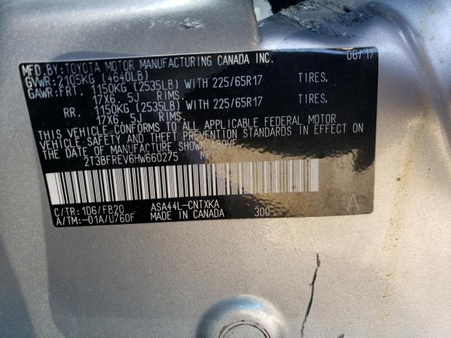 Photo 10 from auction – 2017 TOYOTA RAV4 LE with VIN 2T3BFREV6HW660275