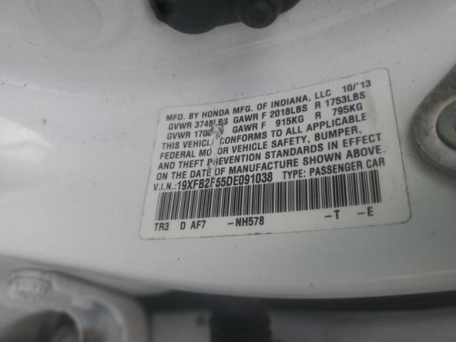 Photo 10 from auction – 2013 HONDA CIVIC LX with VIN 19XFB2F55DE091038
