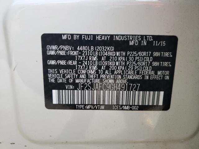 Photo 10 from auction – 2016 SUBARU FORESTER 2 with VIN JF2SJAFC9GH491727