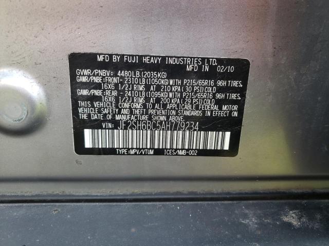 Фото 10 с аукциона – 2010 SUBARU FORESTER X с VIN JF2SH6BC5AH779234
