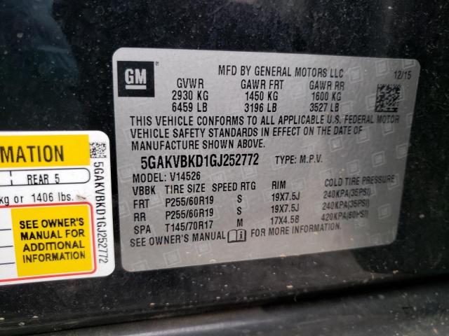 Photo 10 from auction – 2016 BUICK ENCLAVE with VIN 5GAKVBKD1GJ252772