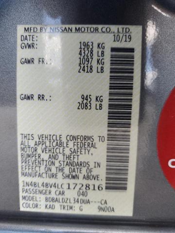 Photo 10 from auction – 2020 NISSAN ALTIMA S with VIN 1N4BL4BV4LC172816