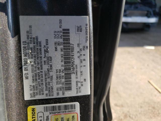 Photo 10 from auction – 2015 FORD FUSION SE with VIN 3FA6P0H72FR190017