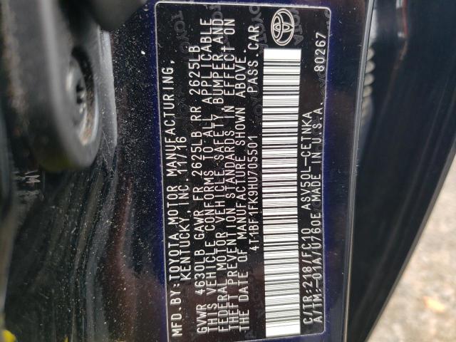 Photo 10 from auction – 2017 TOYOTA CAMRY LE with VIN 4T1BF1FK9HU705501