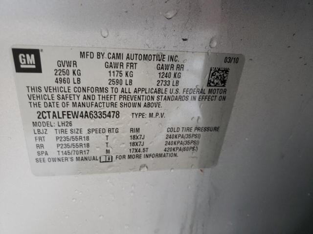 Photo 10 from auction – 2010 GMC TERRAIN SL with VIN 2CTALFEW4A6335478