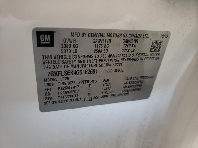 Photo 10 from auction – 2016 GMC TERRAIN SL with VIN 2GKFLSEK4G6162601