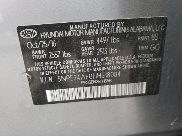 Photo 10 from auction – 2017 HYUNDAI SONATA SE with VIN 5NPE24AF0HH518084