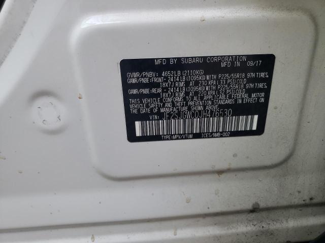 Photo 10 from auction – 2018 SUBARU FORESTER 2 with VIN JF2SJGWC0JH476530