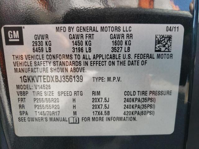 Photo 10 from auction – 2011 GMC ACADIA DEN with VIN 1GKKVTEDXBJ356139