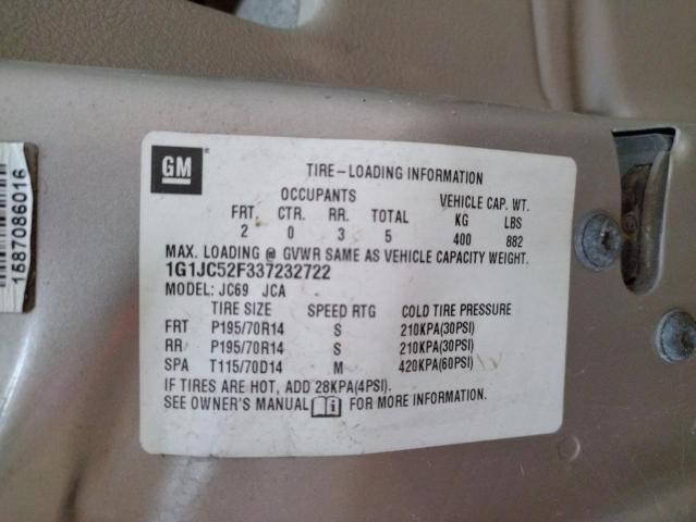 Photo 10 from auction – 2003 CHEVROLET CAVALIER with VIN 1G1JC52F337232722