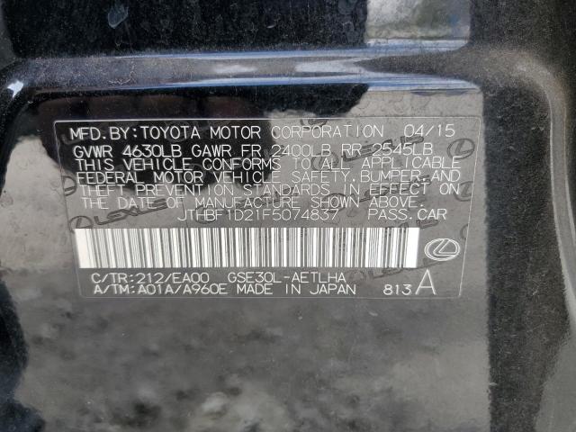 Photo 10 from auction – 2015 LEXUS IS 250 with VIN JTHBF1D21F5074837