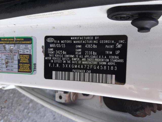 Photo 10 from auction – 2015 KIA OPTIMA LX with VIN 5XXGM4A72FG458183