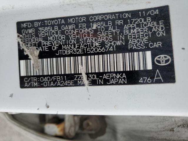 Photo 10 from auction – 2005 TOYOTA COROLLA CE with VIN JTDBR32E152066741