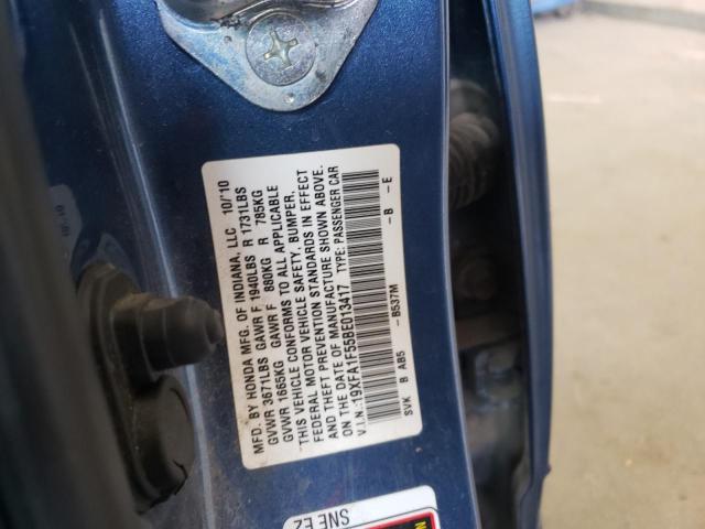 Photo 10 from auction – 2011 HONDA CIVIC LX with VIN 19XFA1F55BE013417