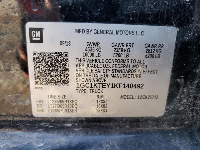 Photo 10 from auction – 2019 CHEVROLET SILVERADO with VIN 1GC1KTEY1KF140492