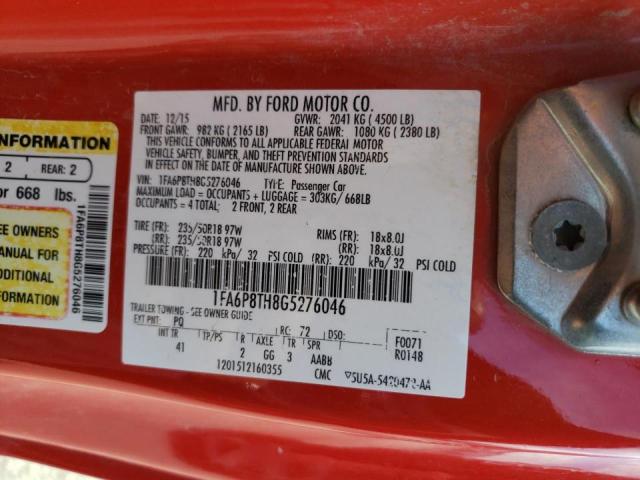 Photo 10 from auction – 2016 FORD MUSTANG with VIN 1FA6P8TH8G5276046