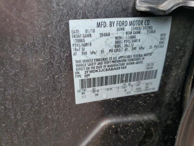 Photo 10 from auction – 2010 FORD EDGE SEL with VIN 2FMDK3JC8ABA95165