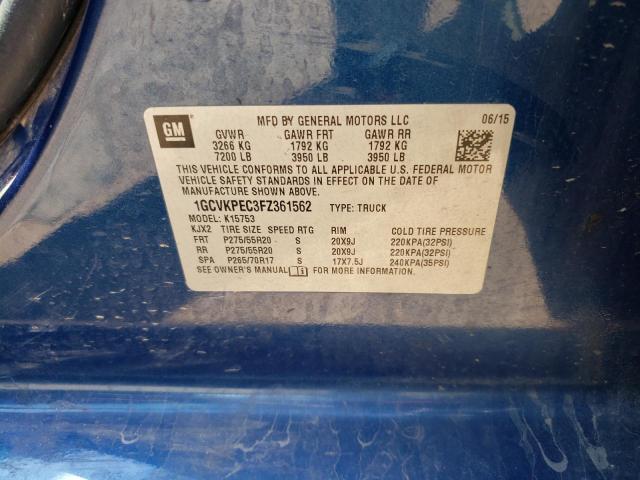 Photo 10 from auction – 2015 CHEVROLET SILVERADO with VIN 1GCVKPEC3FZ361562