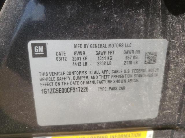 Photo 10 from auction – 2012 CHEVROLET MALIBU 1LT with VIN 1G1ZC5E00CF317226