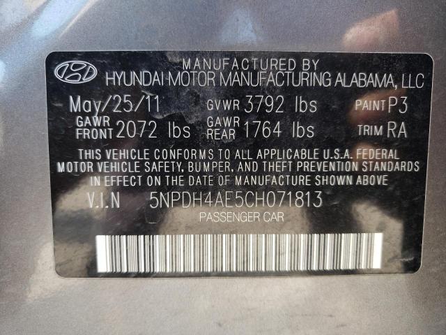 Photo 10 from auction – 2012 HYUNDAI ELANTRA GL with VIN 5NPDH4AE5CH071813