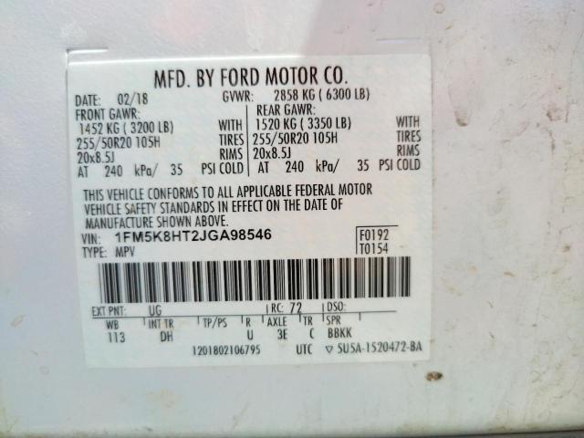 Photo 10 from auction – 2018 FORD EXPLORER P with VIN 1FM5K8HT2JGA98546