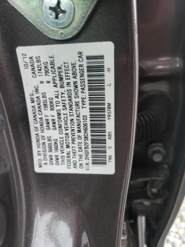 Photo 10 from auction – 2012 HONDA CIVIC LX with VIN 2HGFB2F58CH606103