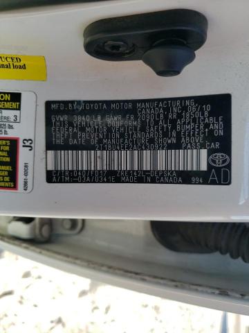 Photo 10 from auction – 2010 TOYOTA COROLLA BA with VIN 2T1BU4EE2AC430922