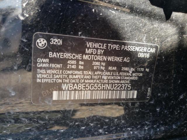 Photo 10 from auction – 2017 BMW 320 XI with VIN WBA8E5G55HNU22375