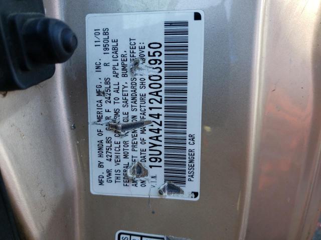Photo 10 from auction – 2002 ACURA 3.2CL with VIN 19UYA42412A003950