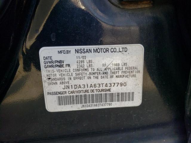 Photo 10 from auction – 2003 NISSAN MAXIMA GLE with VIN JN1DA31A63T437790
