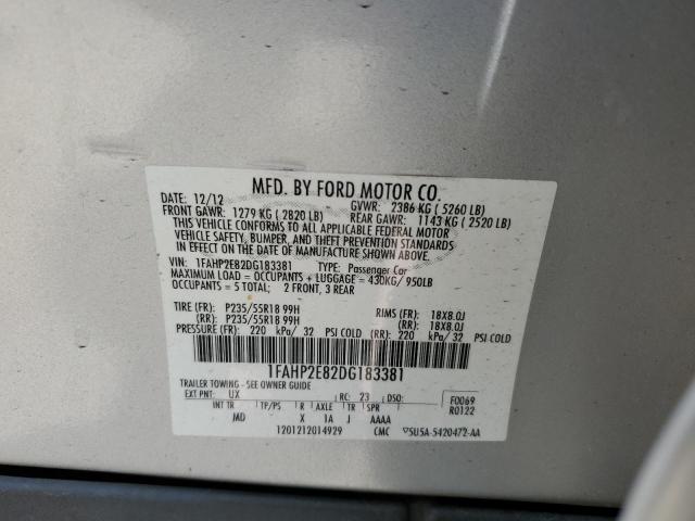 Photo 10 from auction – 2013 FORD TAURUS SEL with VIN 1FAHP2E82DG183381