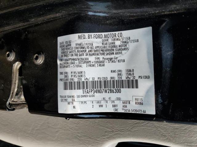 Photo 10 from auction – 2007 FORD FOCUS ZX4 with VIN 1FAFP34N07W286300