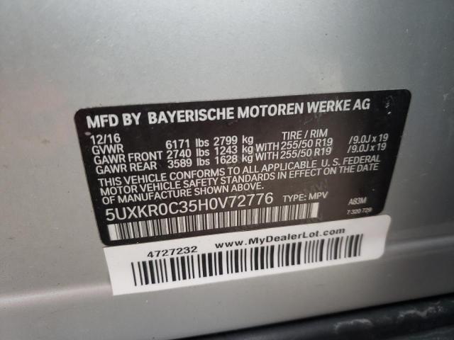 Photo 10 from auction – 2017 BMW X5 XDRIVE3 with VIN 5UXKR0C35H0V72776
