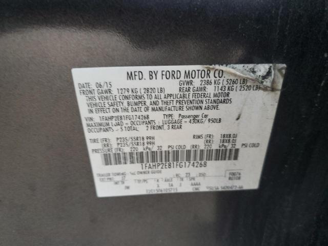 Photo 10 from auction – 2015 FORD TAURUS SEL with VIN 1FAHP2E81FG174268