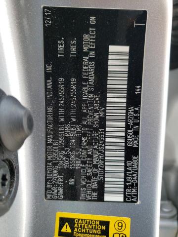 Foto 10 de la subasta – 2018 TOYOTA HIGHLANDER con VIN 5TDYZRFH7JS245631